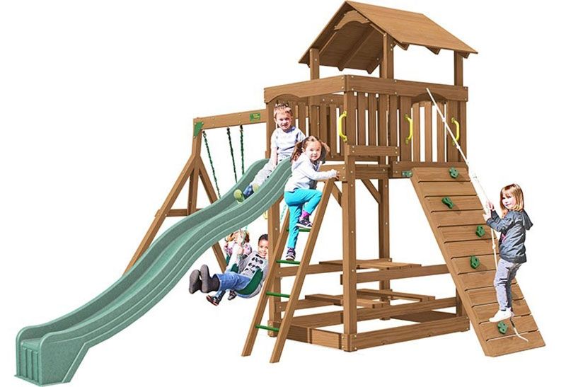 Playtime Spring Hill Wooden Climbing Frame