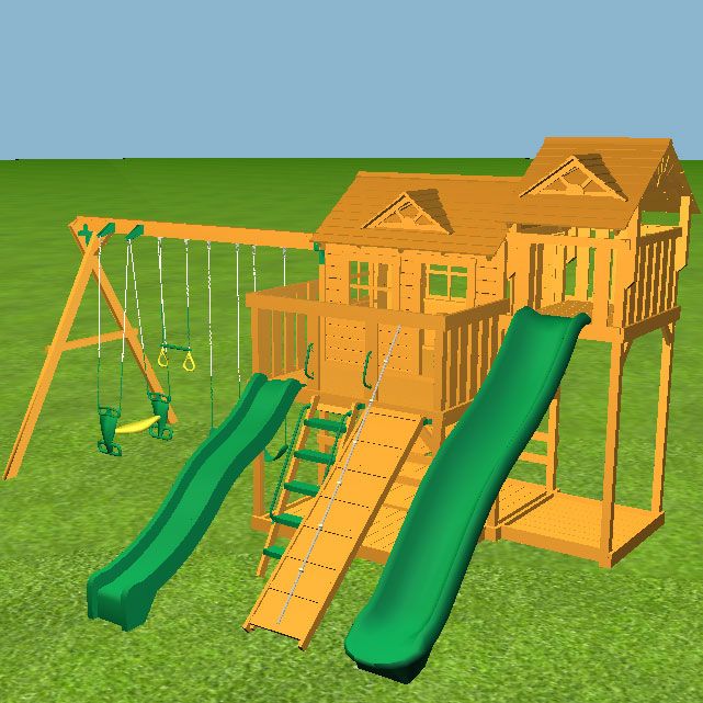 Creative Playthings Yorktown Tower with skybox Swing Set 1